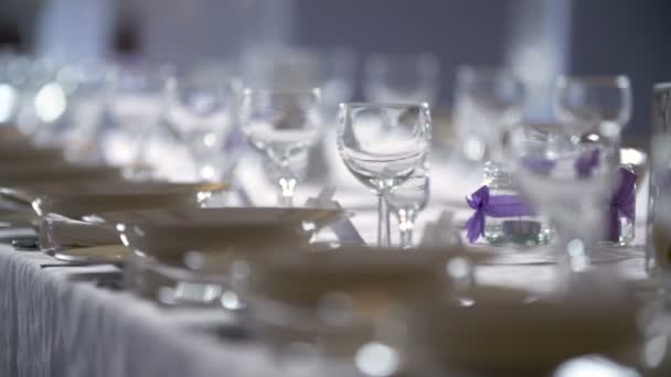 díszített asztal esküvői vacsorához - Felvétel, videó