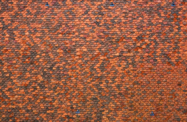 Red tile roof texture closeup, Γερμανία - Φωτογραφία, εικόνα