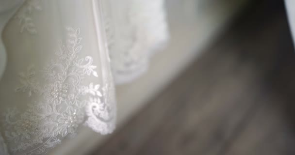 Mooi wit trouwjurk detail. - Video