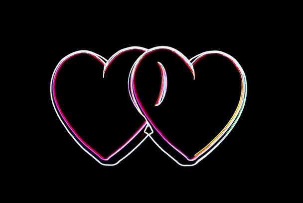 Digital Illustration Romantic Heart Background - Photo, Image