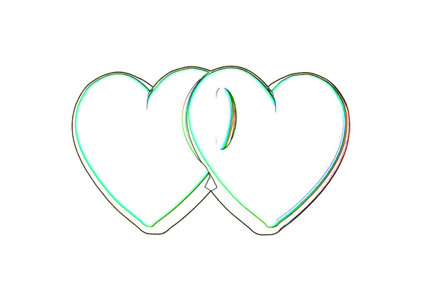 Digitale Illustration Romantische Herz Hintergrund - Foto, Bild