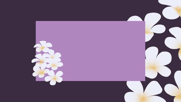 A digital illustration of white flowers on a purple background with copy space - Φωτογραφία, εικόνα