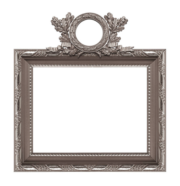 Moldura de prata para pinturas, espelhos ou fotos isoladas sobre fundo branco - Foto, Imagem