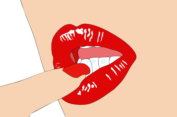 Los labios de una mujer realmente traviesa
 - Vector, imagen
