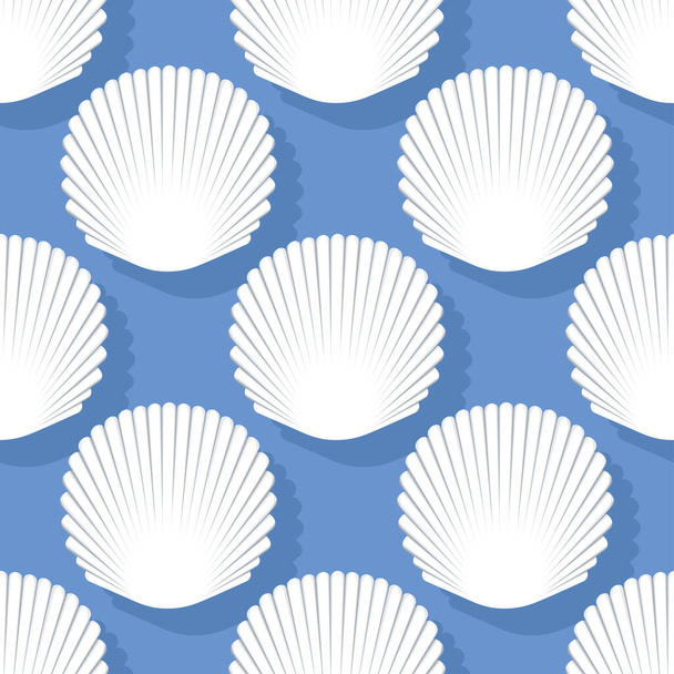 Conchas de mar patrón sin costuras. Ilustración de stock vectorial eps10. - Vector, Imagen