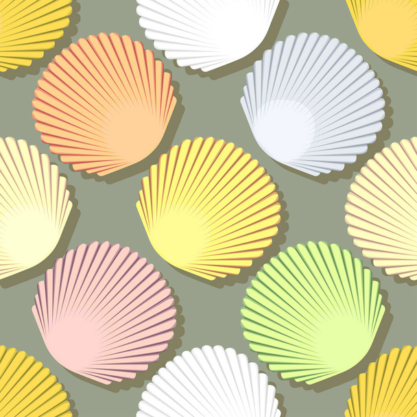 Seashells seamless pattern. Vector stock illustration eps10. - Vector, Image