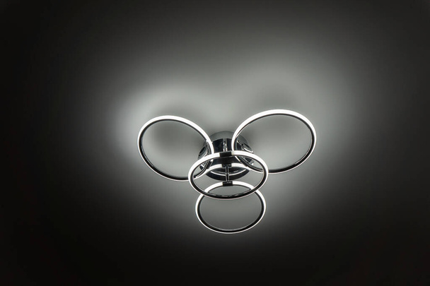 ceiling lamp in modern design in the form of rings in black and white - Фото, изображение