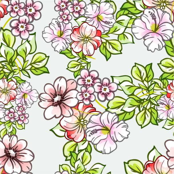 Abstract seamless vector pattern with flowers - Vector, afbeelding