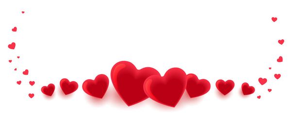 hearts decoration banner for valentines day - Vector, afbeelding