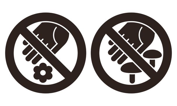 Protect the environment. Do not pick flowers and mushrooms. Prohibition sign - Vector, Image