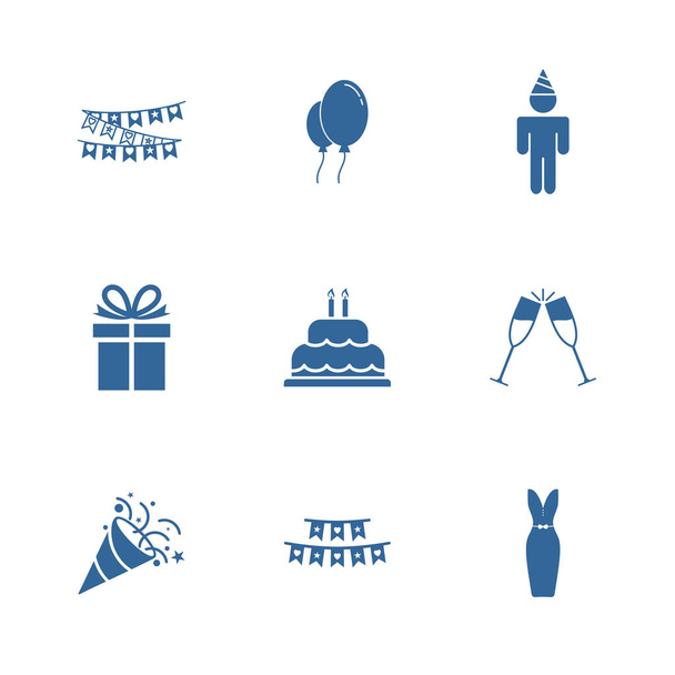 Set di icone del partito modello vettoriale di progettazione, Partito fornisce concetto di progettazione, simbolo icona, Illustrazione - Vettoriali, immagini