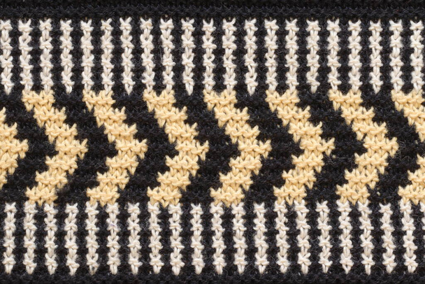 Sweater knitted fabric texture with pattern. - Photo, Image