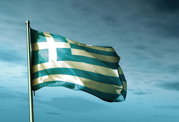 Görögország zászló integet a szél - Fotó, kép