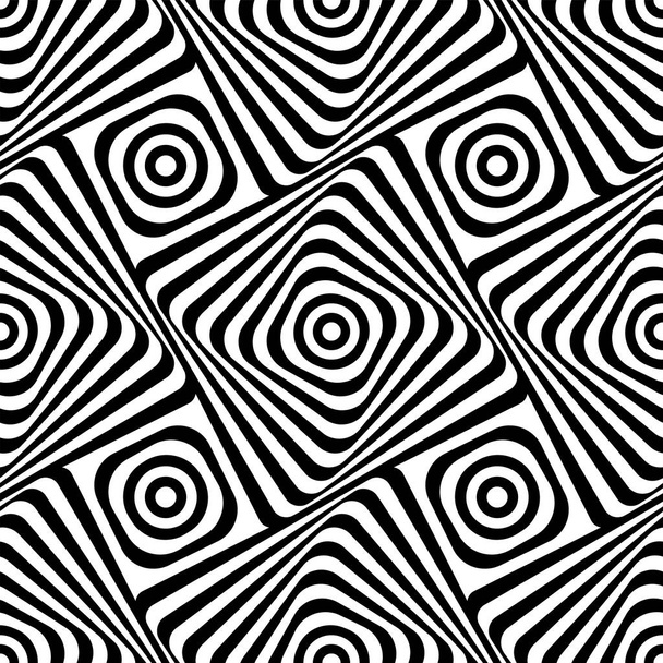 Patrón geométrico sin costura abstracto en blanco y negro. Arte vectorial. - Vector, Imagen