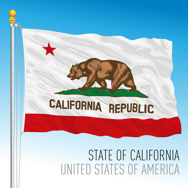 Flagge des kalifornischen Bundesstaates, Vereinigte Staaten, Vektorillustration - Vektor, Bild