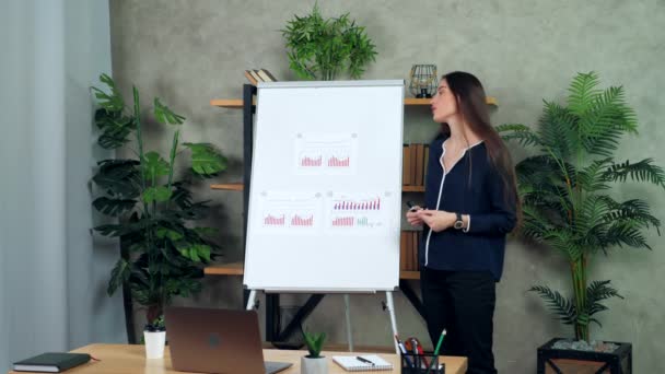Businesswoman Coach lehrt Studenten Online-Videokonferenz-Laptop - Filmmaterial, Video
