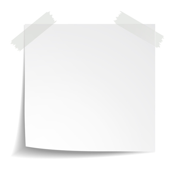 White note paper on white background - Вектор,изображение