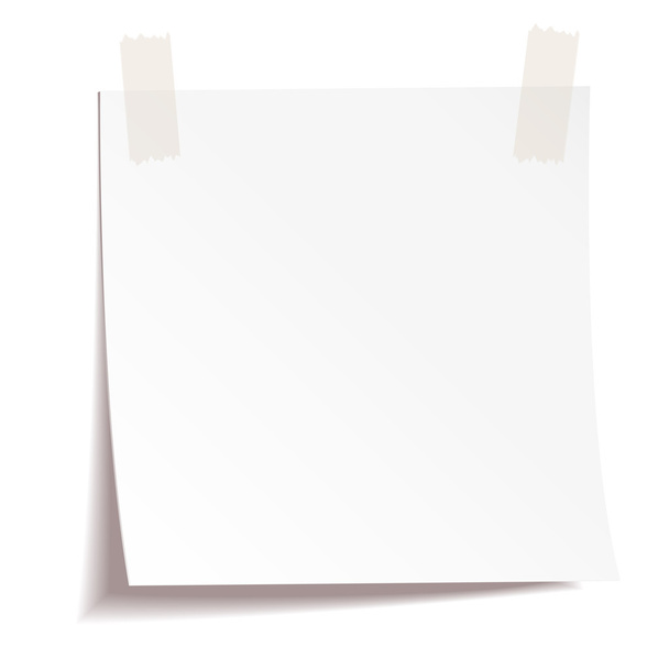 White note paper on white background - Вектор,изображение
