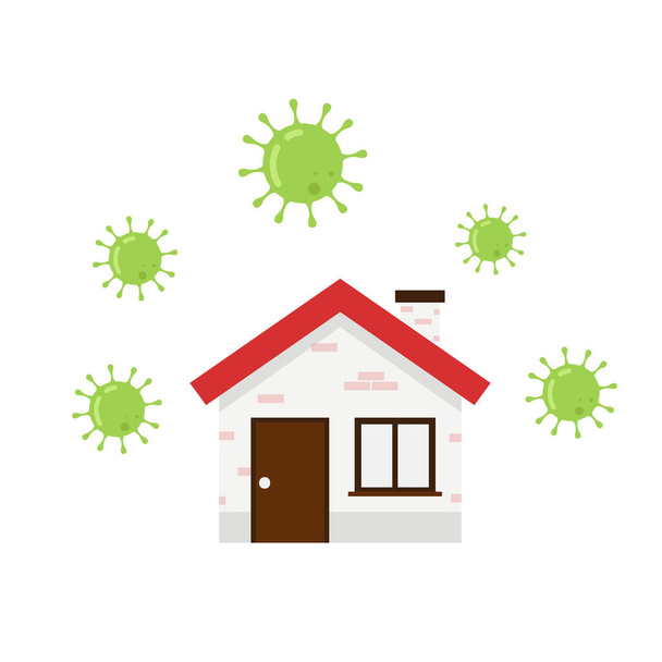 Virus and house vector. Bacteria vector. Covid-19 vector. - ベクター画像