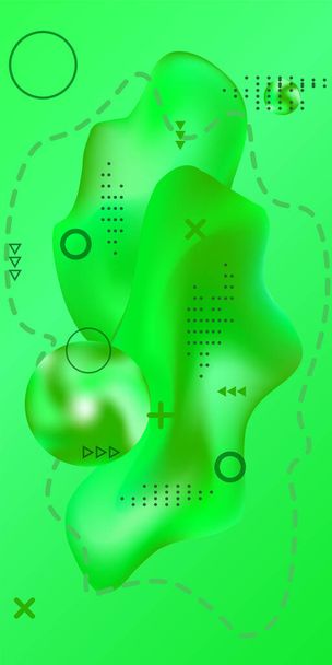 Trendy creative vector space gradient. Abstract vector cover. A bright, smooth mesh is blurred with a futuristic green pattern. - Vector, afbeelding