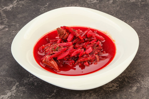 Russian traditional Borsch soup with cabbage and beef - Foto, immagini