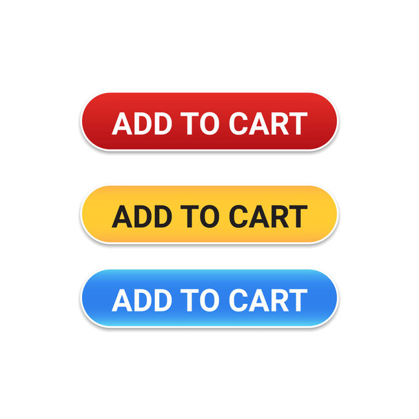 Añadir a la cesta botón con diferencia de color para el sitio web y el material de interfaz de usuario - Vector, Imagen