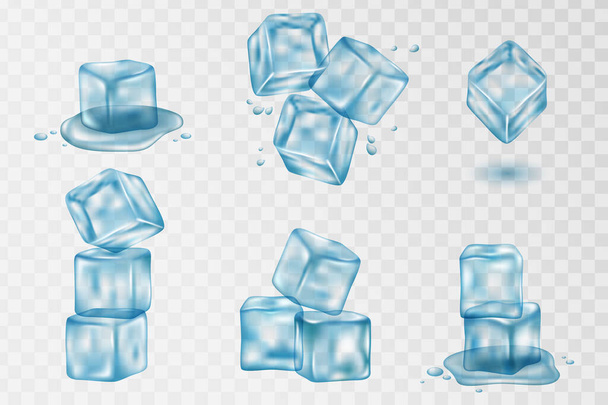 Realistic ice cubes - Vector, Image