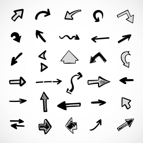 Vector set of hand-drawn arrows, elements for presentation - ベクター画像