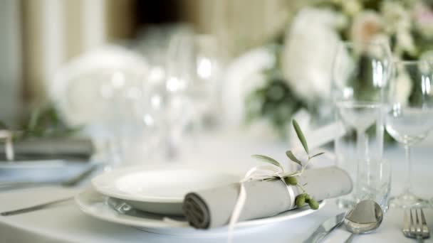 table décorée pour un dîner de mariage - Séquence, vidéo