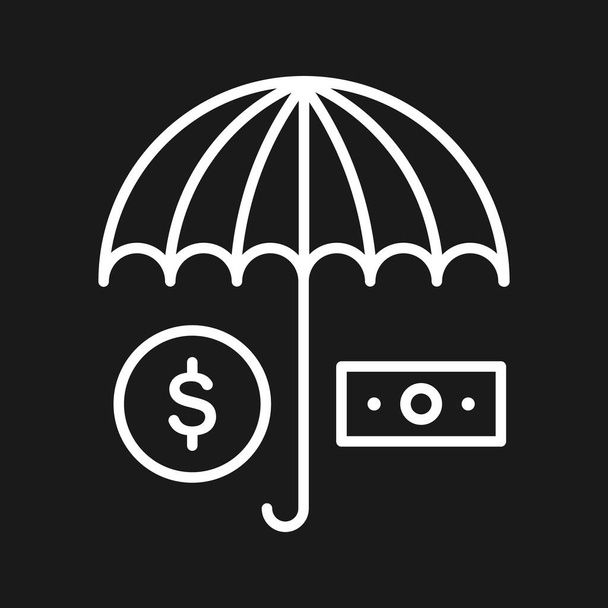 İş için. Şemsiye, para, ikon vektör görüntüsünü kaydet. İş ve ofis için de kullanılabilir. Web uygulamalarında, mobil uygulamalarda ve yazdırma ortamlarında kullanılabilir. - Vektör, Görsel