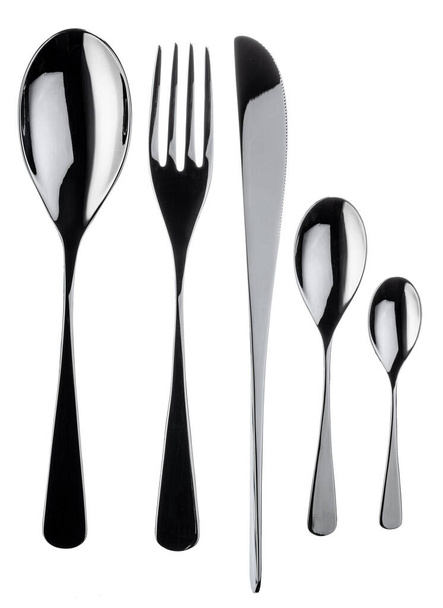 Set of silverware isolated on white background - Photo, image