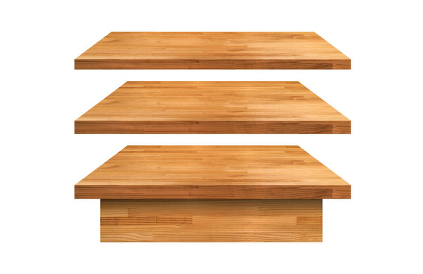 set di tavolo in legno mockup su sfondo bianco - Foto, immagini