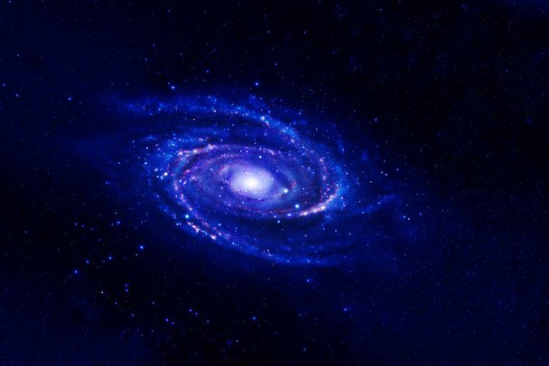 Kis kék galaxis. A kép egyes elemeit a NASA bocsátotta rendelkezésre. Kiváló minőségű fénykép - Fotó, kép