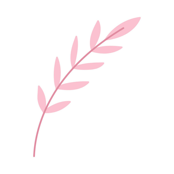 ramo folhas folhagem desenho animado ícone em estilo isolado - Vetor, Imagem