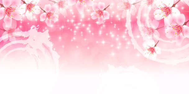 Cherry Blossoms flower spring background - Vector, Image