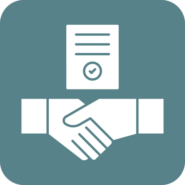 Handshake, contrato, documento, imagem vetorial ícone negócio. Também pode ser usado para bancos e finanças. Adequado para uso em aplicativos da web, aplicativos móveis e mídia impressa. - Vetor, Imagem