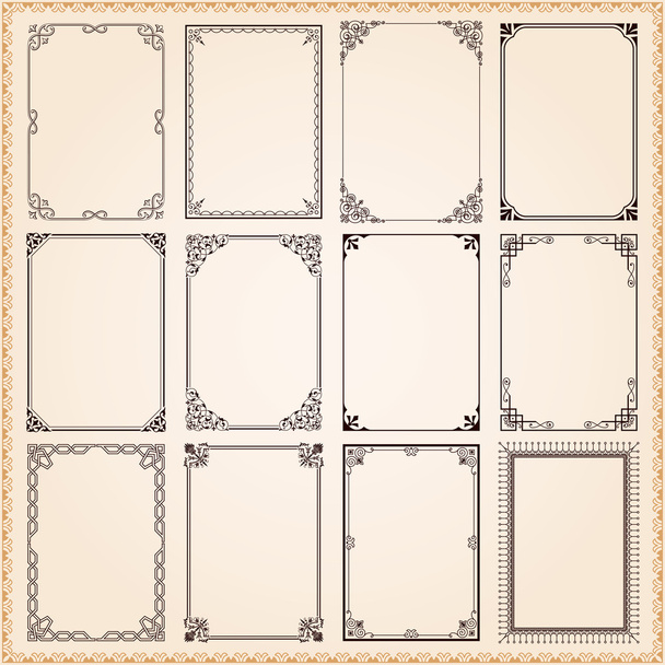 Decorative frames and borders set vector - Vector, Image
