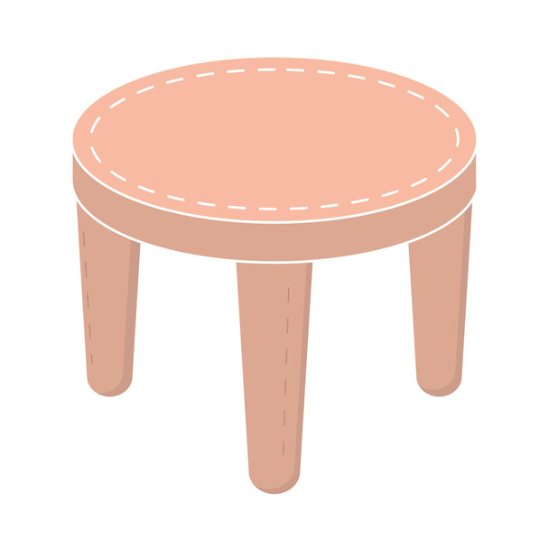 round table furniture decoration cartoon hygge style - Vector, Image