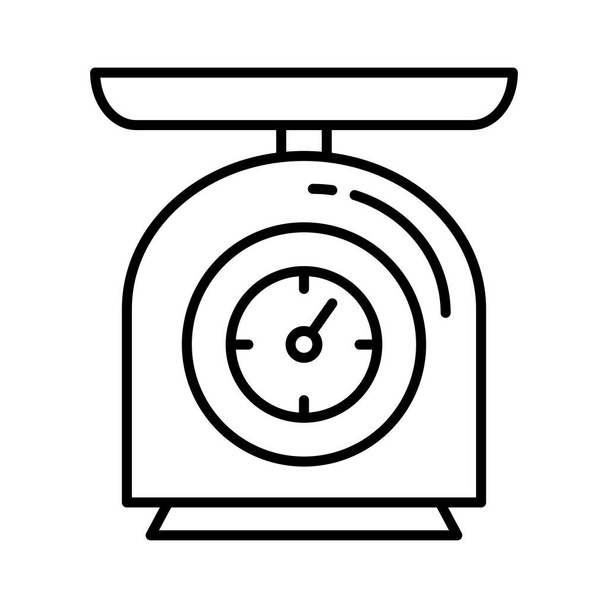 bilance opatření kuchyňské nádobí linka styl ikona - Vektor, obrázek