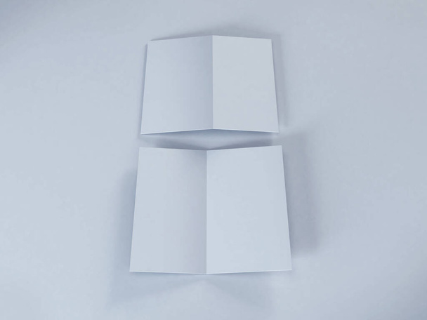 現実的なA4二つ折りパンフレットモックアップテンプレート｜PSD - 写真・画像