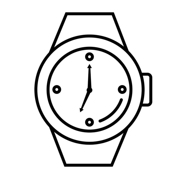 time clock wristwatch analog style line icon - Vector, Image