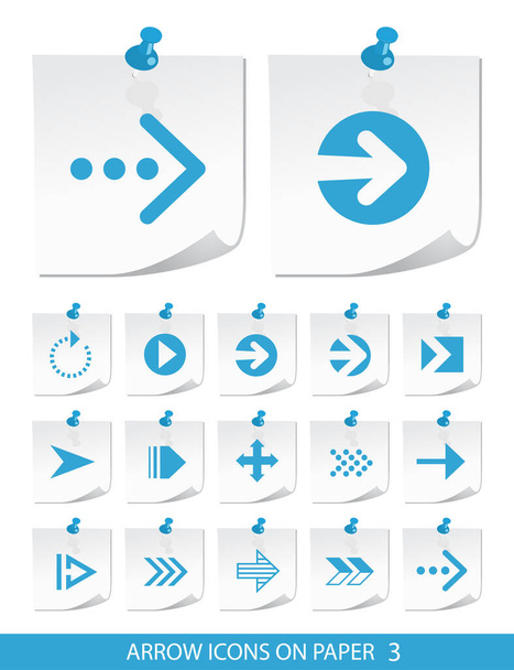 Arrow Icons on Notepaper  - Vector, Image
