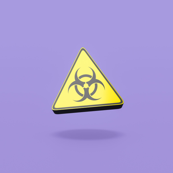 Triangle du symbole pandémique sur fond violet - Photo, image