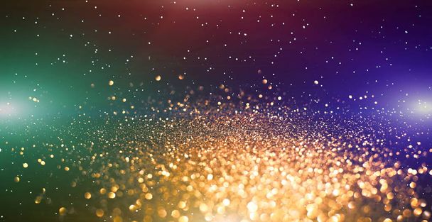 abstract twinkled christmas background , magic holiday abstract glitter background with blinking stars . Blurred bokeh of Christmas lights. - Photo, Image