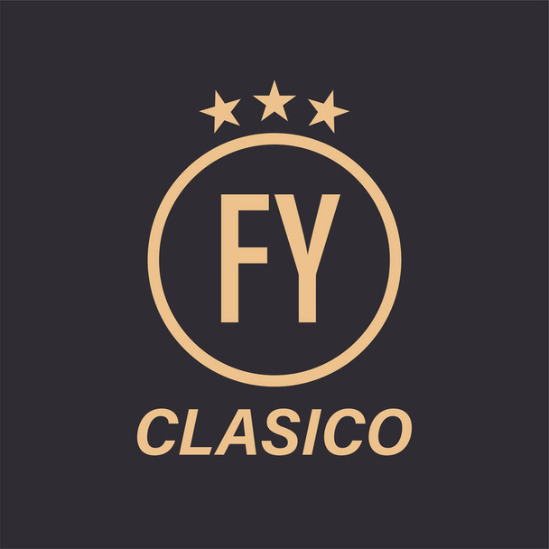 FY Letter Logo suunnittelu Star kuvake. Classic Logo käsite ympyrä ja tähti - Vektori, kuva