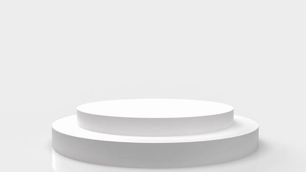 etapa blanca sobre fondo claro para la presentación de la representación 3d - Foto, imagen