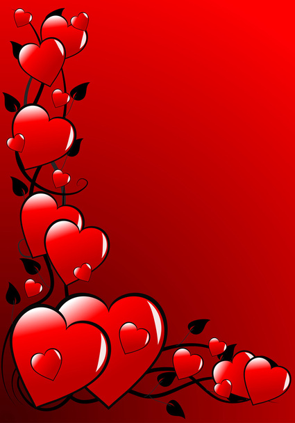 Egy piros Valentin szívek vektor háttér - Vektor, kép
