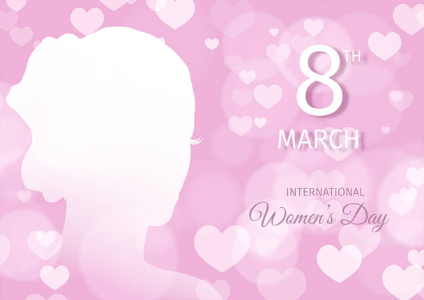 International Womens Day background with bokeh lights design - Vector, Image