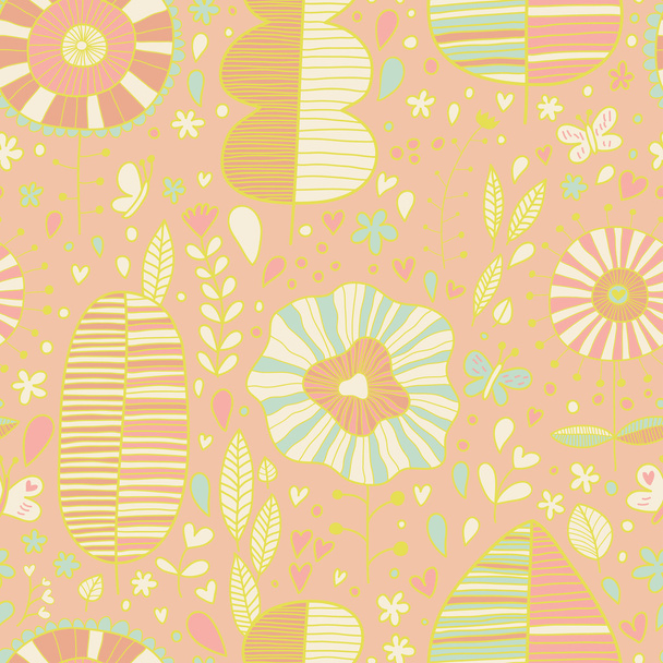 Summer floral wallpaper in vector - Vector, Image