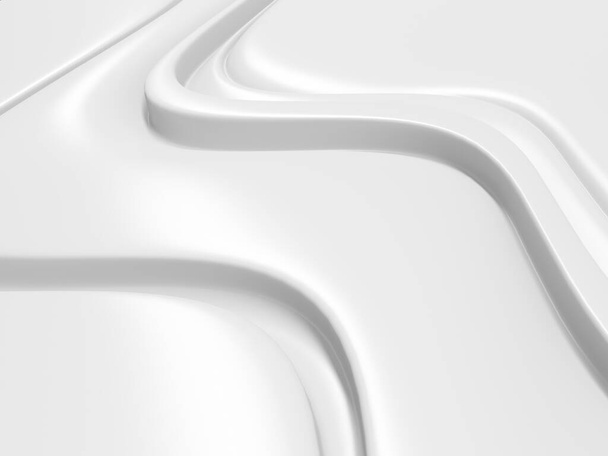 White abstract liquid wavy background. 3d render illustration - Fotó, kép
